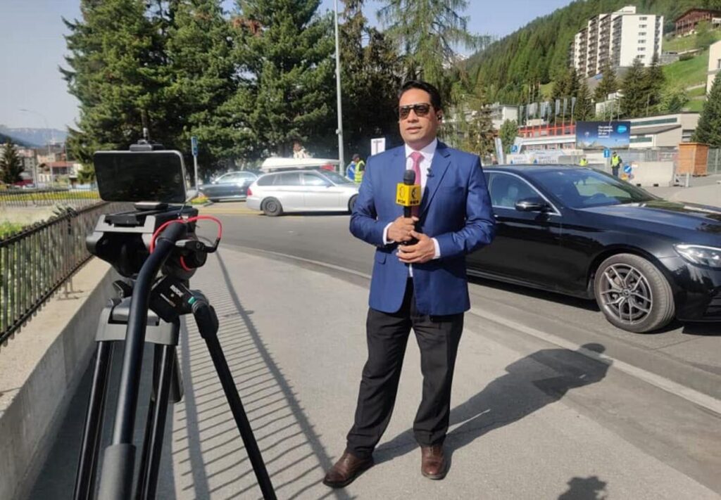 Sumit Chaturvedi reporting on location